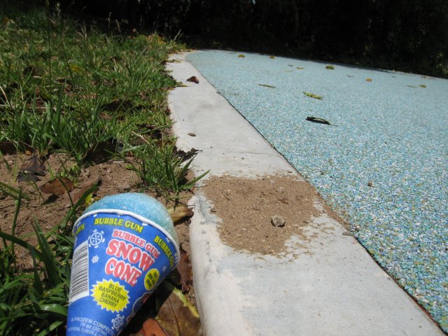 Snowcone tragedy (not ours, thankfully).